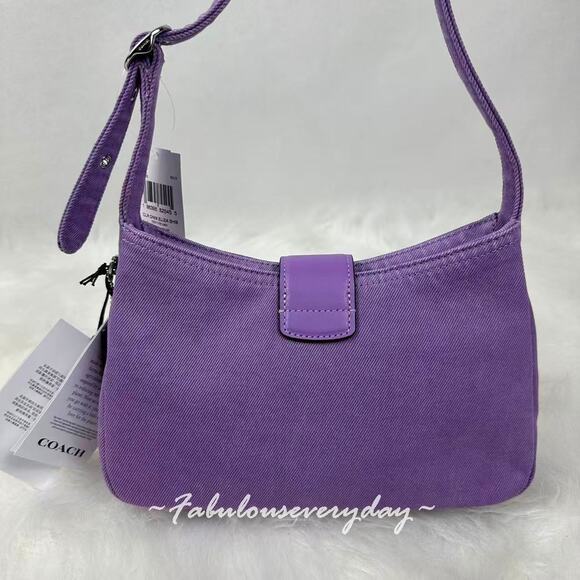 Coach Eliza Shoulder Bag In Denim/Silver/Iris CBR14 NWT - Picture 4 of 9